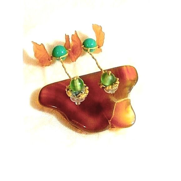 Hanging grapes on VINE DROP EARRINGS  HANDMADE - Picture 5 of 9